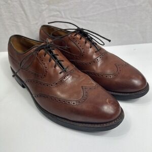 ALLEN EDMONDS Birmingham Mens 10D Dress Shoes Brown Wingtip‎ Leather Oxford